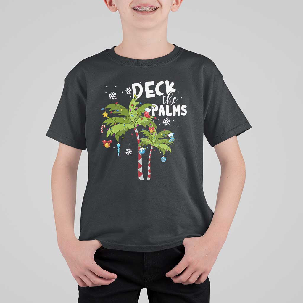 Christmas In Hawaii T Shirt For Kid Deck the Palms Xmas Tree - Wonder Print Shop