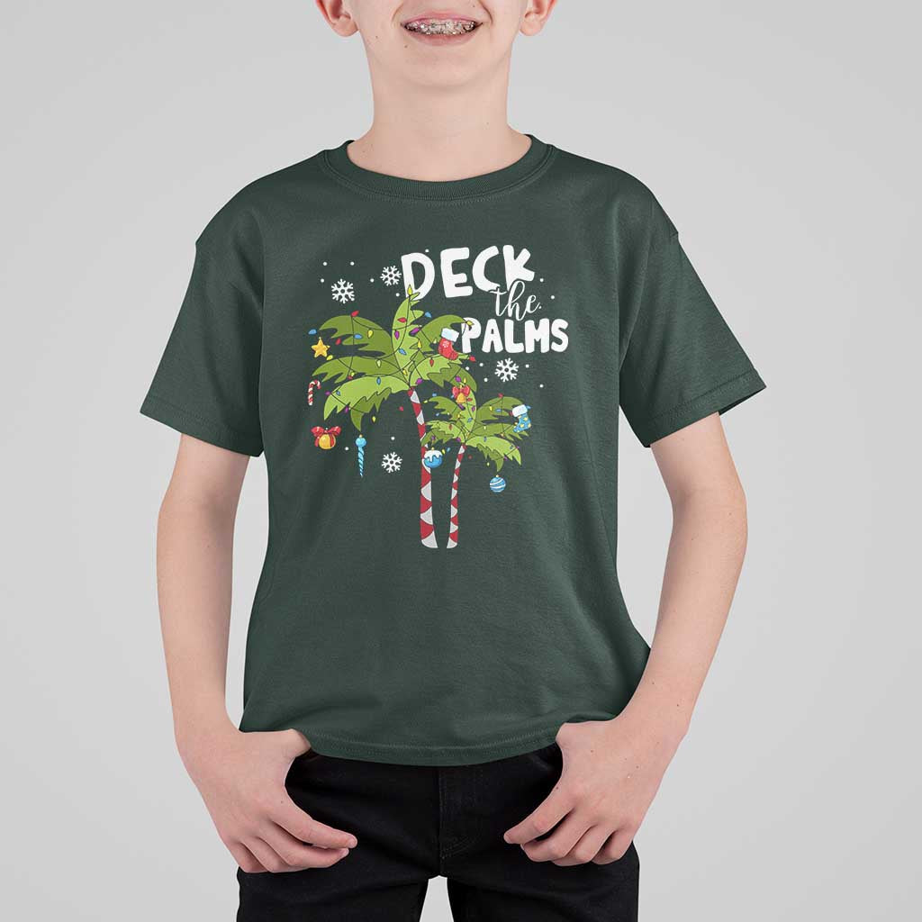 Christmas In Hawaii T Shirt For Kid Deck the Palms Xmas Tree - Wonder Print Shop