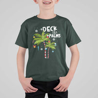 Christmas In Hawaii T Shirt For Kid Deck the Palms Xmas Tree - Wonder Print Shop
