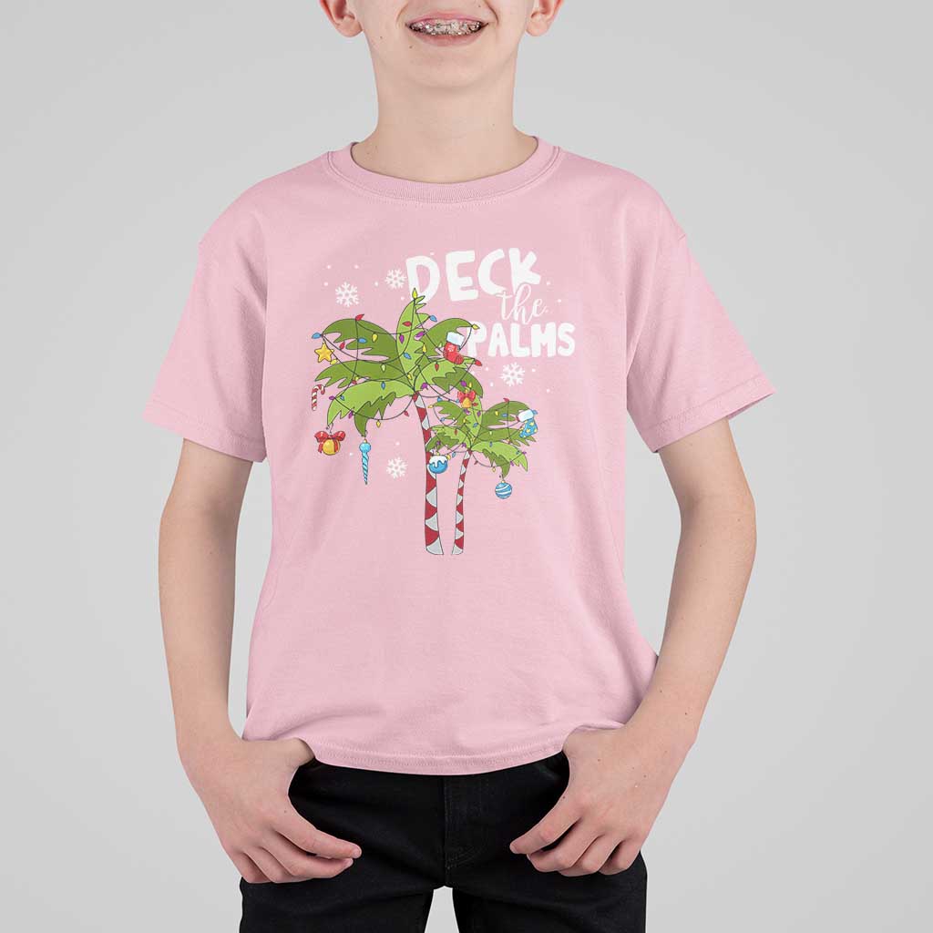 Christmas In Hawaii T Shirt For Kid Deck the Palms Xmas Tree - Wonder Print Shop