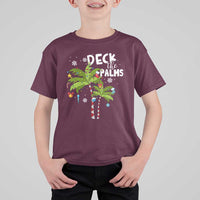 Christmas In Hawaii T Shirt For Kid Deck the Palms Xmas Tree - Wonder Print Shop