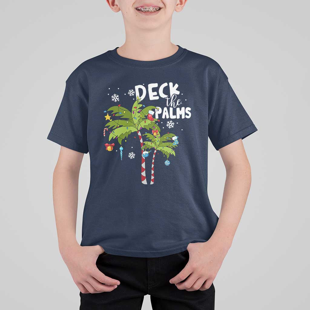 Christmas In Hawaii T Shirt For Kid Deck the Palms Xmas Tree - Wonder Print Shop