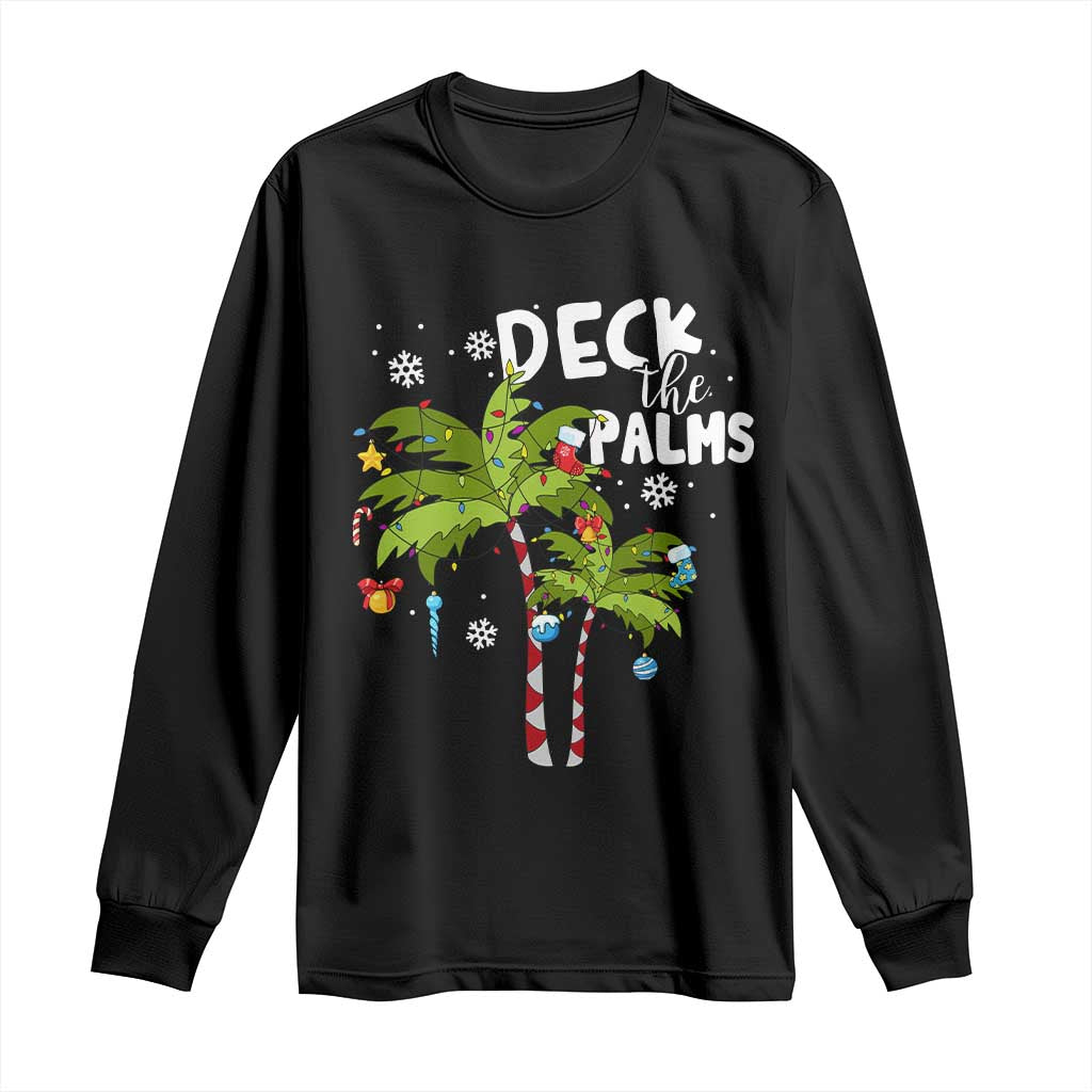 Christmas In Hawaii Long Sleeve Shirt Deck the Palms Xmas Tree