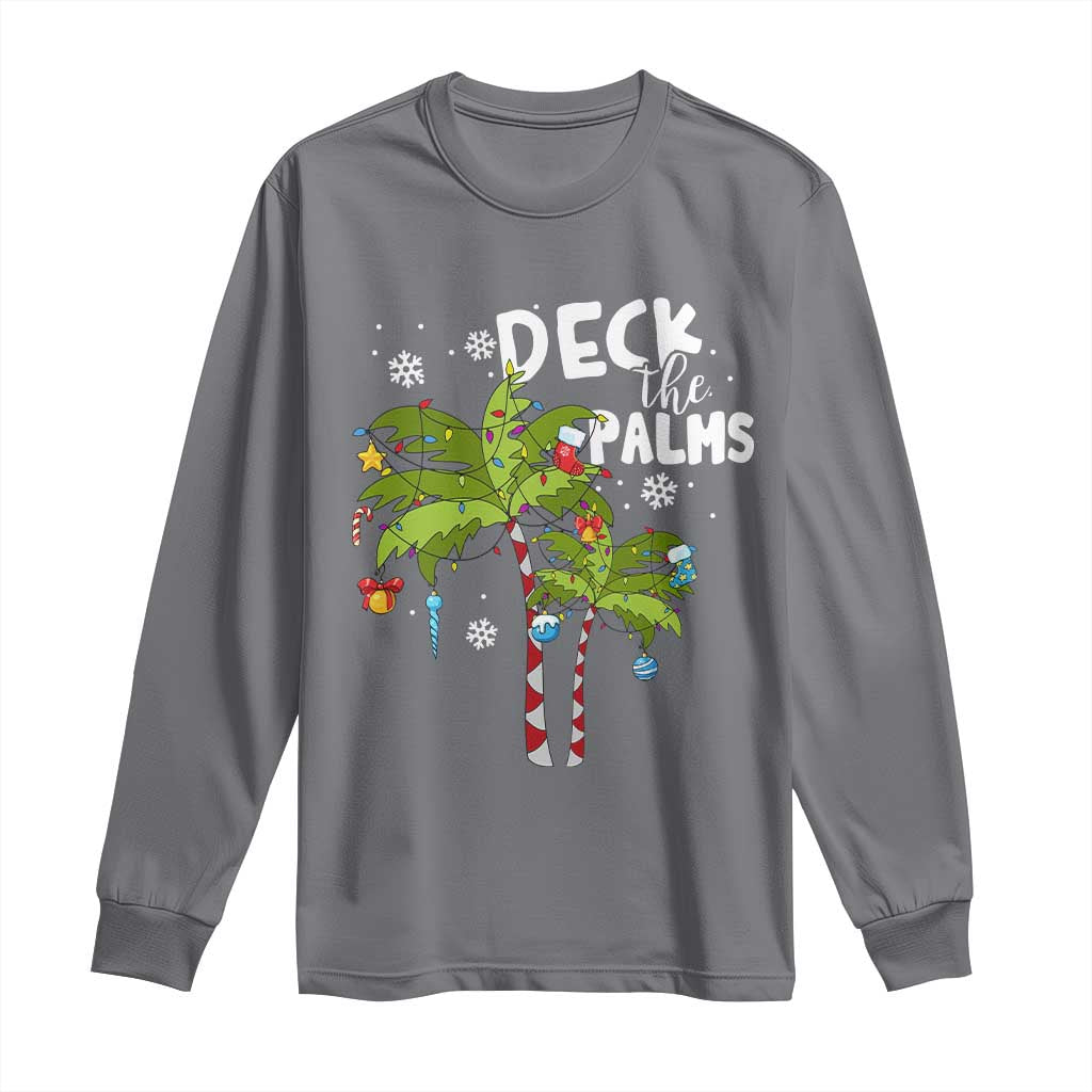 Christmas In Hawaii Long Sleeve Shirt Deck the Palms Xmas Tree