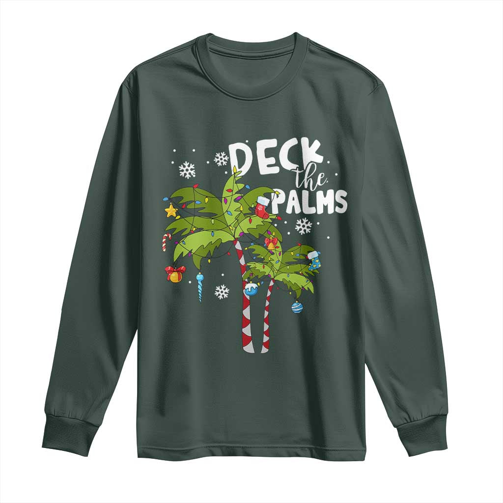 Christmas In Hawaii Long Sleeve Shirt Deck the Palms Xmas Tree