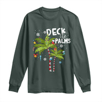 Christmas In Hawaii Long Sleeve Shirt Deck the Palms Xmas Tree