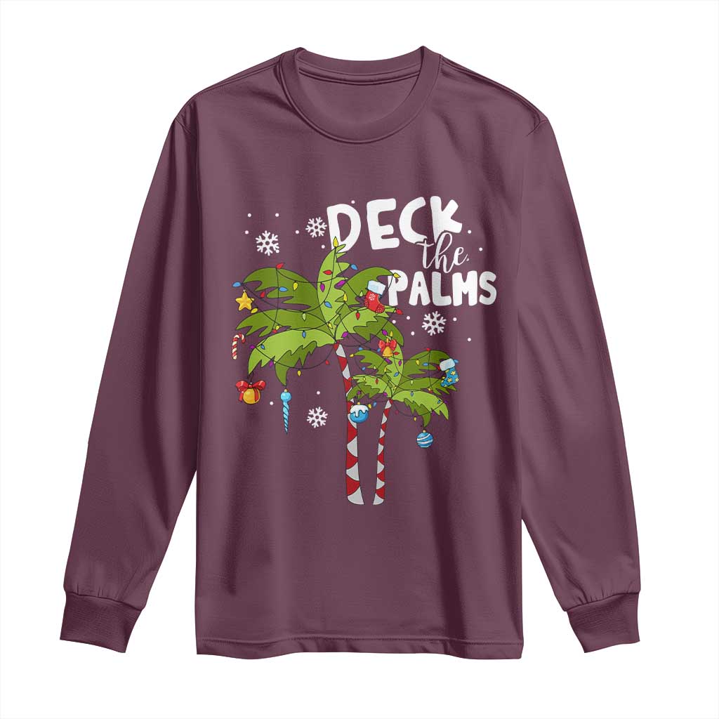 Christmas In Hawaii Long Sleeve Shirt Deck the Palms Xmas Tree