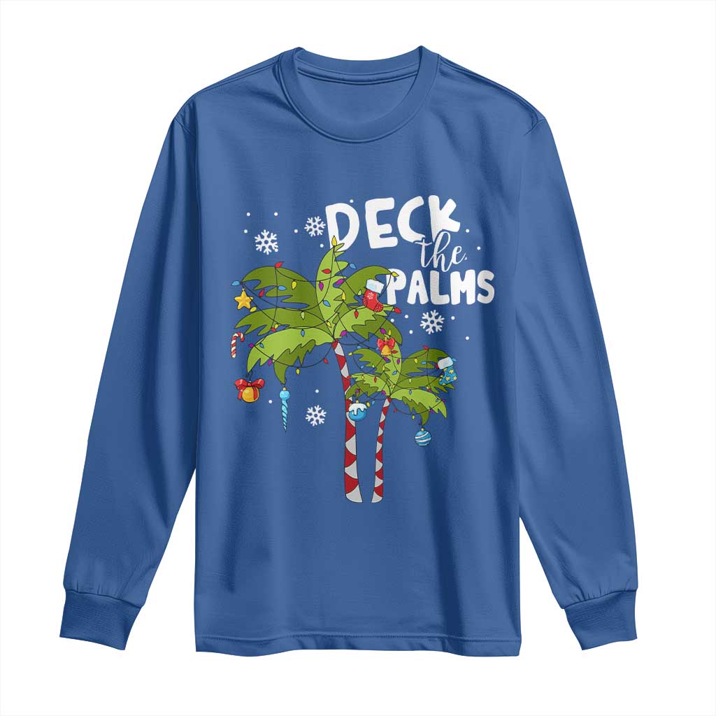 Christmas In Hawaii Long Sleeve Shirt Deck the Palms Xmas Tree