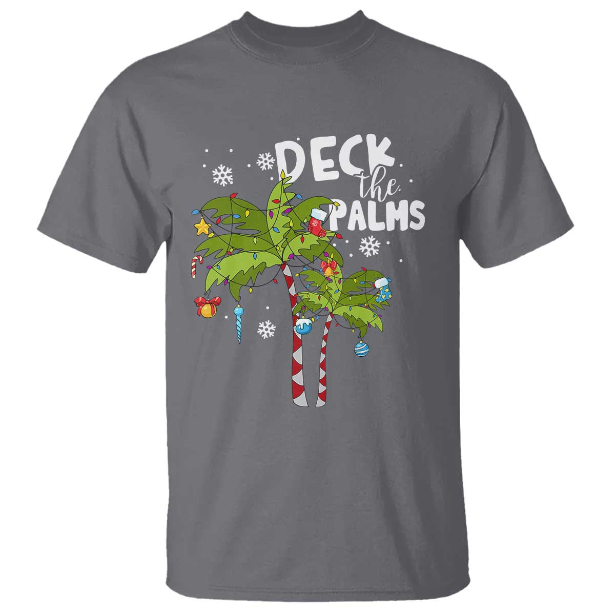 Christmas In Hawaii T Shirt Deck the Palms Xmas Tree - Wonder Print Shop