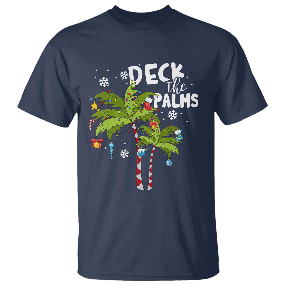 Christmas In Hawaii T Shirt Deck the Palms Xmas Tree - Wonder Print Shop