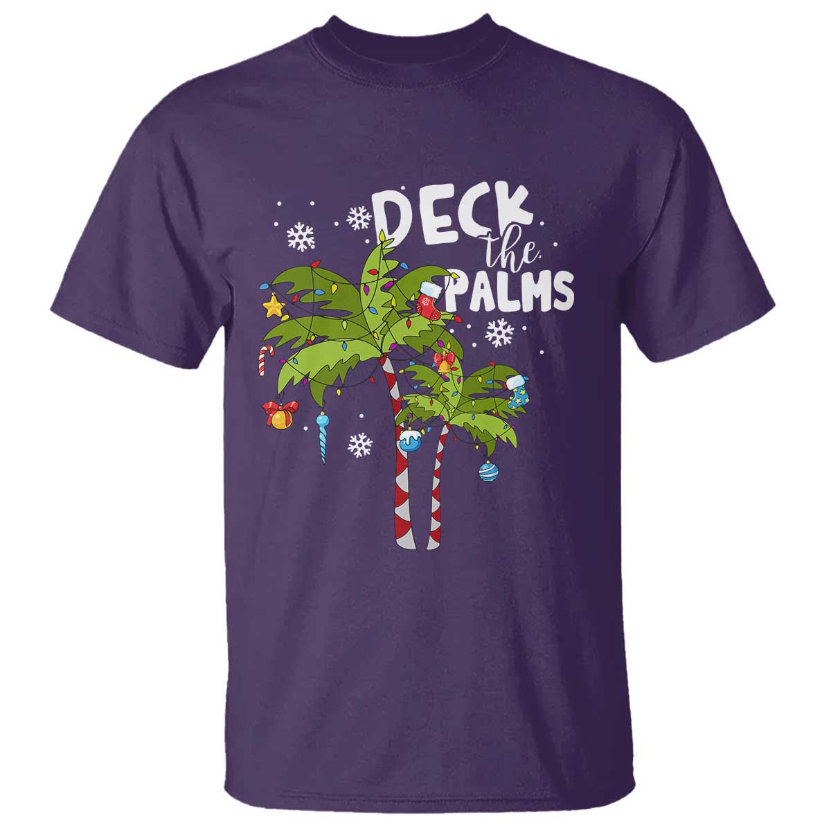 Christmas In Hawaii T Shirt Deck the Palms Xmas Tree - Wonder Print Shop