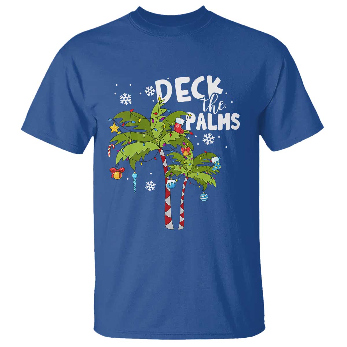 Christmas In Hawaii T Shirt Deck the Palms Xmas Tree - Wonder Print Shop