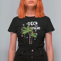 Christmas In Hawaii T Shirt For Women Deck the Palms Xmas Tree - Wonder Print Shop