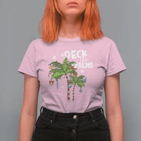 Christmas In Hawaii T Shirt For Women Deck the Palms Xmas Tree - Wonder Print Shop