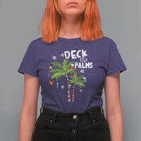Christmas In Hawaii T Shirt For Women Deck the Palms Xmas Tree - Wonder Print Shop