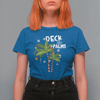 Christmas In Hawaii T Shirt For Women Deck the Palms Xmas Tree - Wonder Print Shop