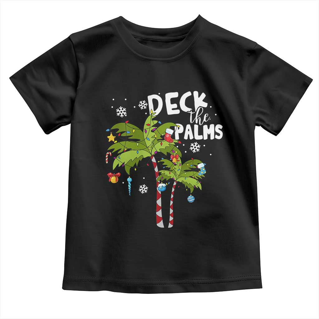 Christmas In Hawaii Toddler T Shirt Deck the Palms Xmas Tree