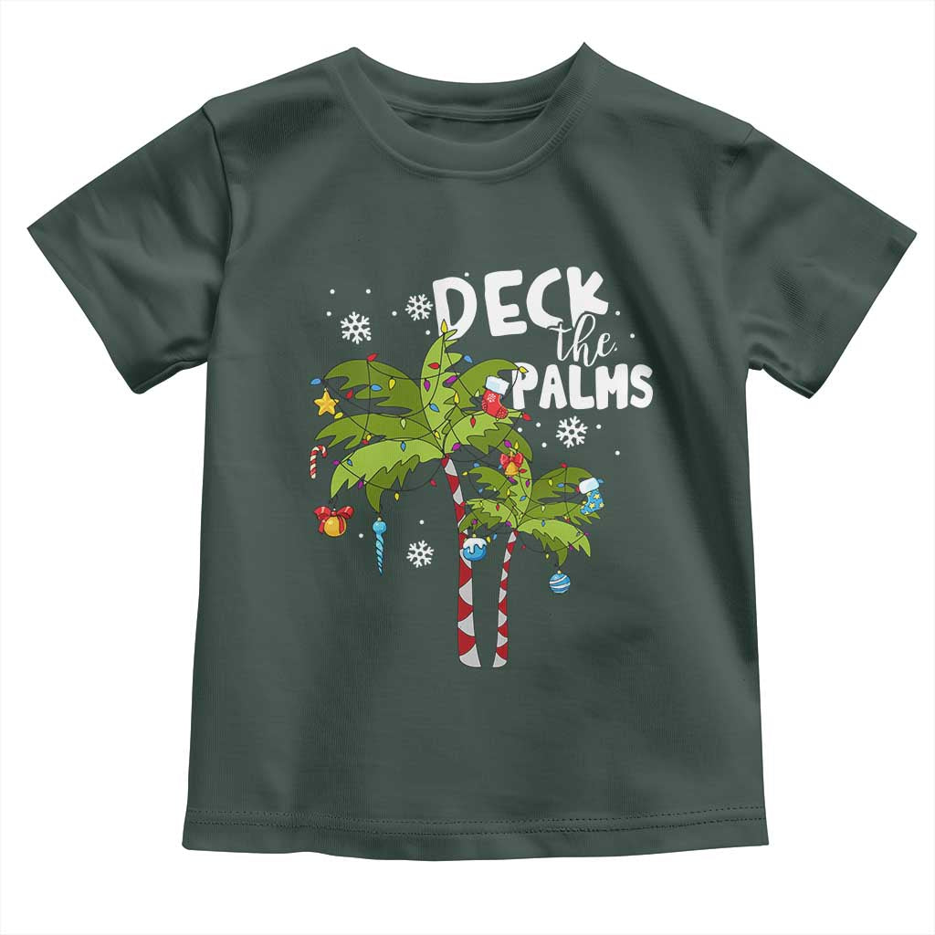 Christmas In Hawaii Toddler T Shirt Deck the Palms Xmas Tree