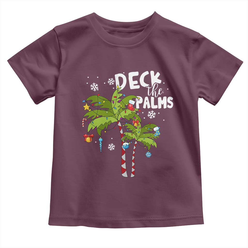 Christmas In Hawaii Toddler T Shirt Deck the Palms Xmas Tree