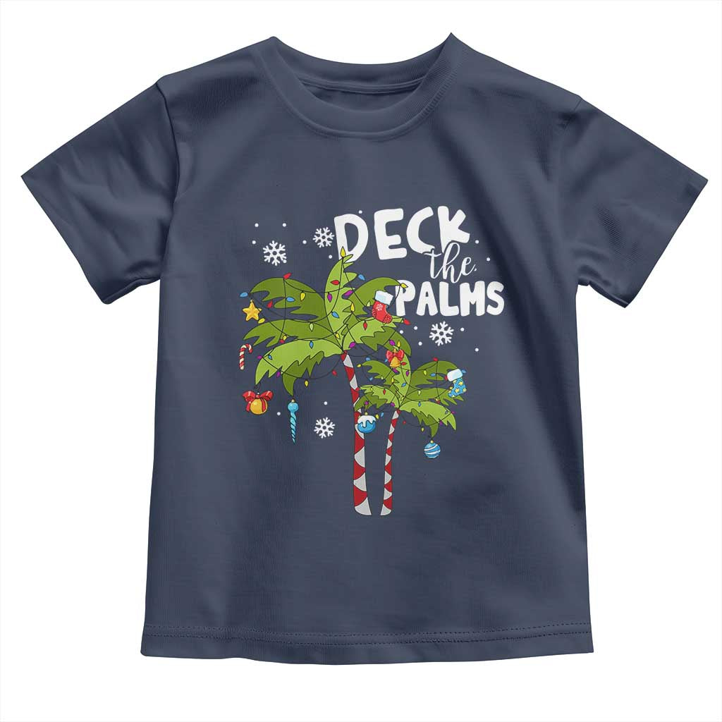 Christmas In Hawaii Toddler T Shirt Deck the Palms Xmas Tree