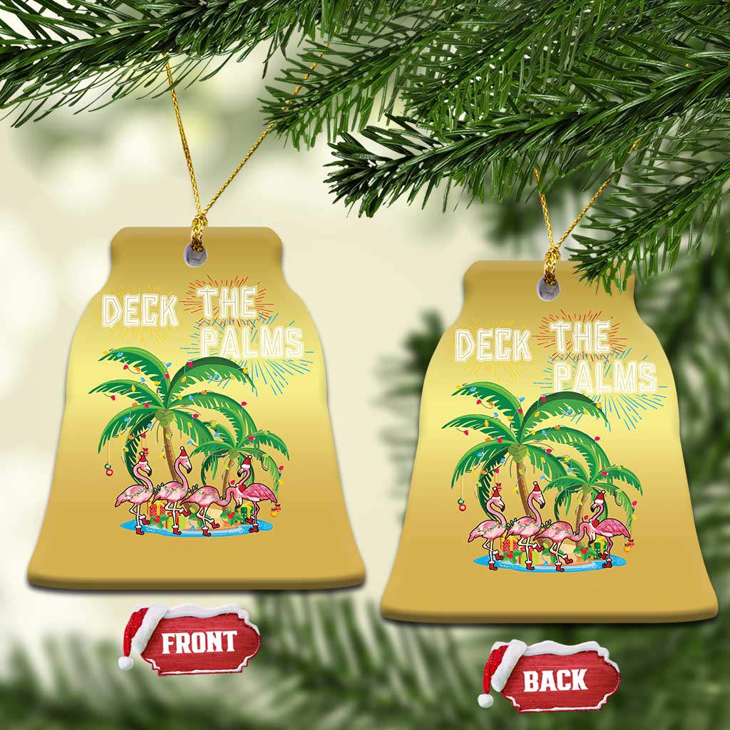 Xmas In Hawaii Christmas Ornament Deck the Palms Firework Flamingo - Wonder Print Shop