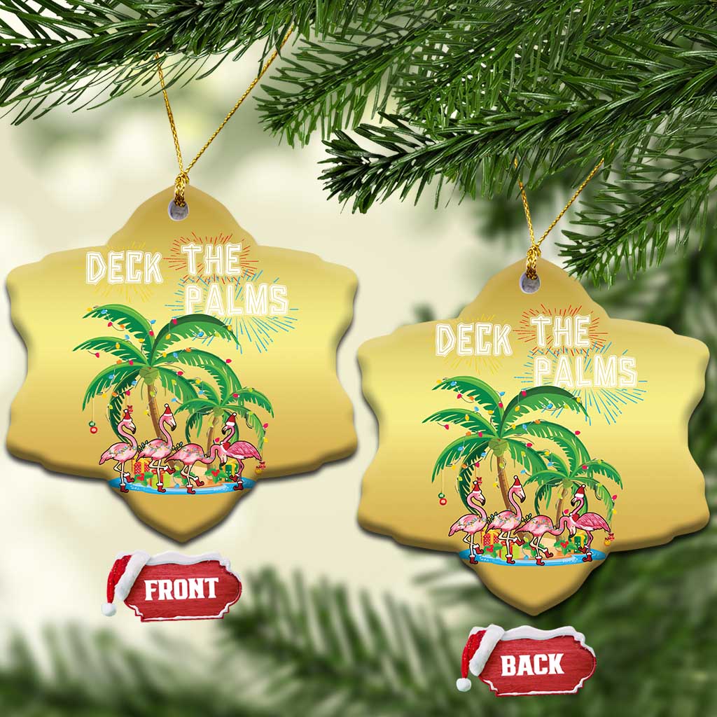 Xmas In Hawaii Christmas Ornament Deck the Palms Firework Flamingo - Wonder Print Shop