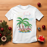 Christmas In Hawaii T Shirt Deck the Palms Firework Merry Christmas Flamingo - Wonder Print Shop