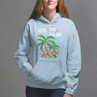 Christmas In Hawaii Hoodie Deck the Palms Firework Merry Christmas Flamingo - Wonder Print Shop