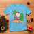 Christmas In Hawaii T Shirt Flamingo Float Xmas Palm Tree Surfboard Cute Santa At Beach - Wonder Print Shop