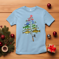 Aquatic Christmas Tree Fisherman Colorful Fish T Shirt - Wonder Print Shop