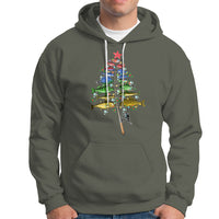 Aquatic Christmas Tree Fisherman Colorful Fish Hoodie - Wonder Print Shop