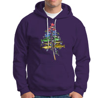 Aquatic Christmas Tree Fisherman Colorful Fish Hoodie - Wonder Print Shop