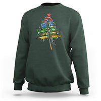 Aquatic Christmas Tree Fisherman Colorful Fish Sweatshirt - Wonder Print Shop
