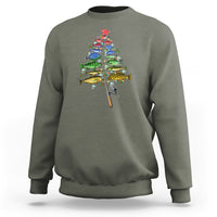Aquatic Christmas Tree Fisherman Colorful Fish Sweatshirt - Wonder Print Shop