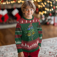 Xmas Fishing Ugly Christmas Sweater Colorful Fish Aquatic Christmas Tree Fisherman - Wonder Print Shop