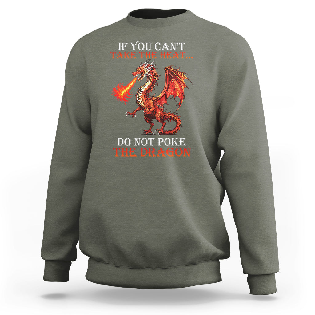 Do Not Poke The Cool Dragon Flame-Spewing Flying Mythical Creature Sweatshirt - Wonder Print Shop