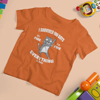 100th Day Of School T Shirt For Kid Funny Cat Everything Is Fine I Survived 100 Days - Wonder Print Shop