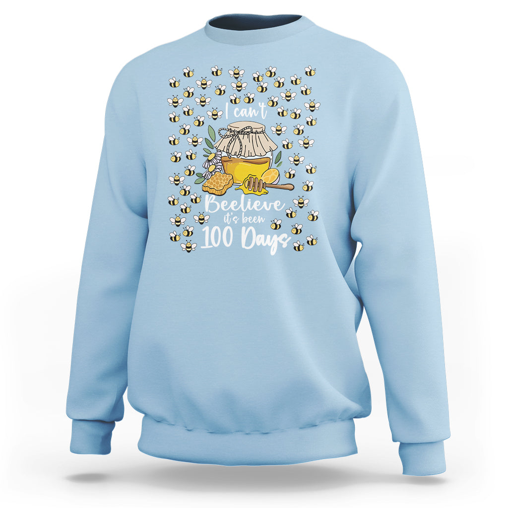 100th Day Of School Sweatshirt I Can't Beelieve It is 100 Days Smarter Funny Bee - Wonder Print Shop