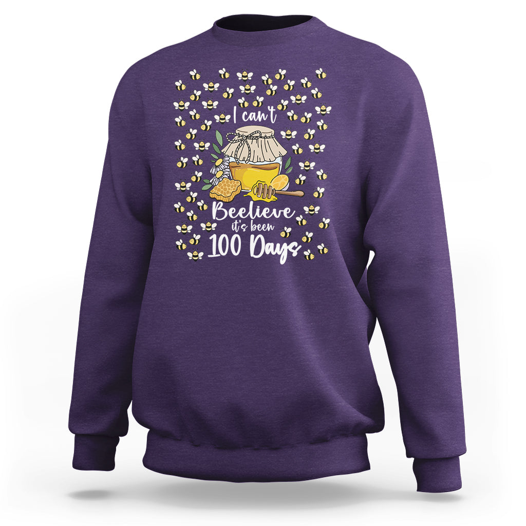 100th Day Of School Sweatshirt I Can't Beelieve It is 100 Days Smarter Funny Bee - Wonder Print Shop