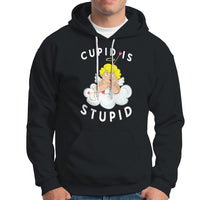Cupid Is Stupid Funny Anti Valentine's Day Hoodie - Wonder Print Shop