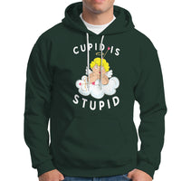 Cupid Is Stupid Funny Anti Valentine's Day Hoodie - Wonder Print Shop