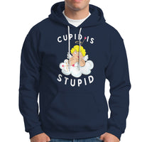 Cupid Is Stupid Funny Anti Valentine's Day Hoodie - Wonder Print Shop