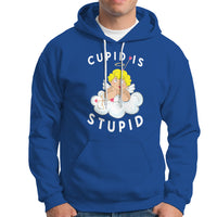 Cupid Is Stupid Funny Anti Valentine's Day Hoodie - Wonder Print Shop
