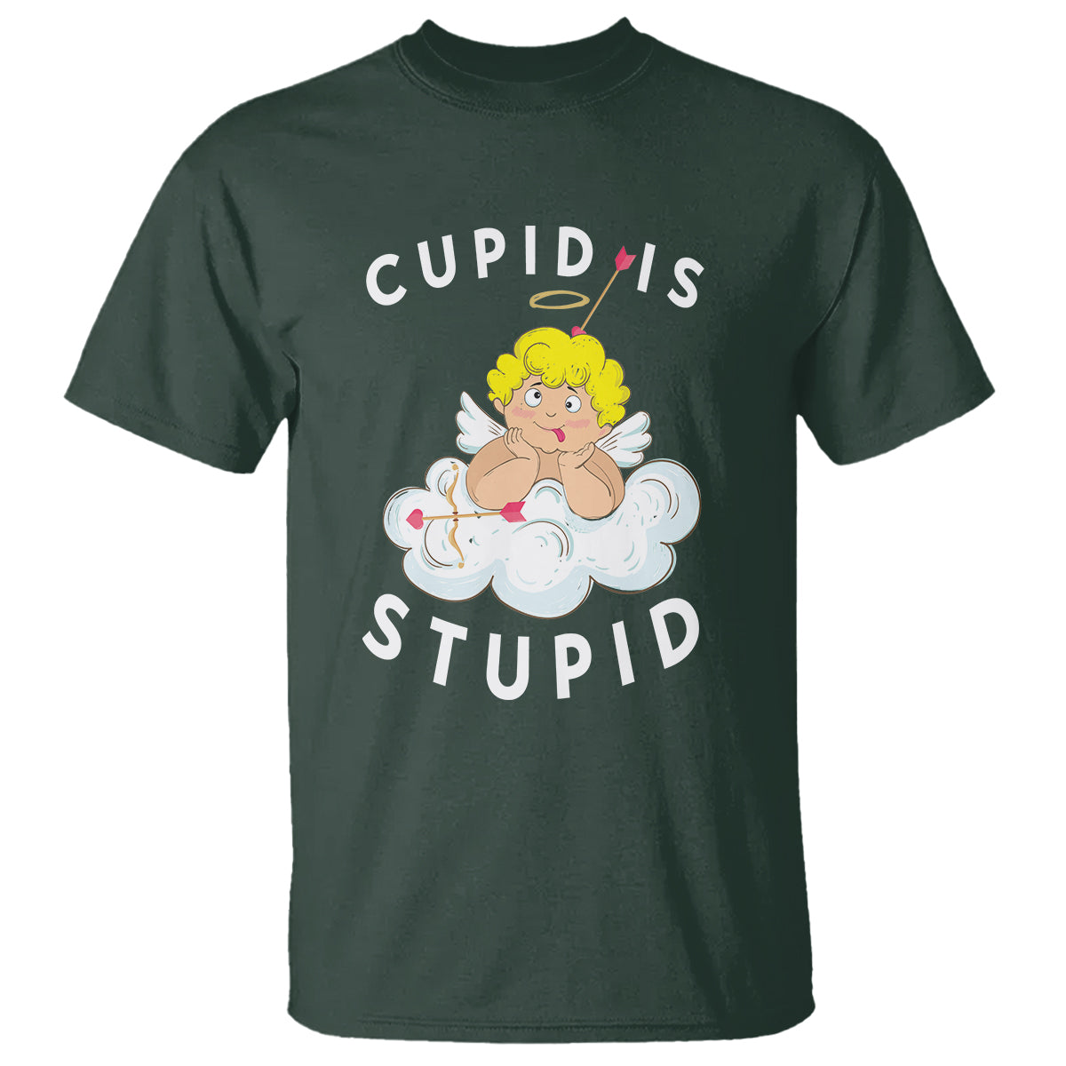 Cupid Is Stupid Funny Anti Valentine's Day T Shirt - Wonder Print Shop