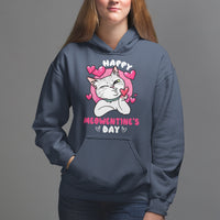 Valentine's Day Hoodie Happy Meowentine Cute Cat Kisses - Wonder Print Shop