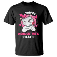 Valentine's Day T Shirt Happy Meowentine Cute Cat Kisses - Wonder Print Shop