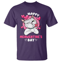 Valentine's Day T Shirt Happy Meowentine Cute Cat Kisses - Wonder Print Shop
