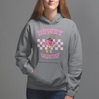 Valentine's Day Hoodie Howdy Valentine Heart Retro Groovy - Wonder Print Shop