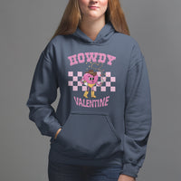 Valentine's Day Hoodie Howdy Valentine Heart Retro Groovy - Wonder Print Shop