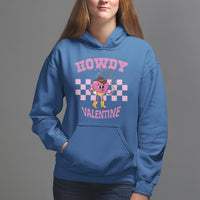 Valentine's Day Hoodie Howdy Valentine Heart Retro Groovy - Wonder Print Shop